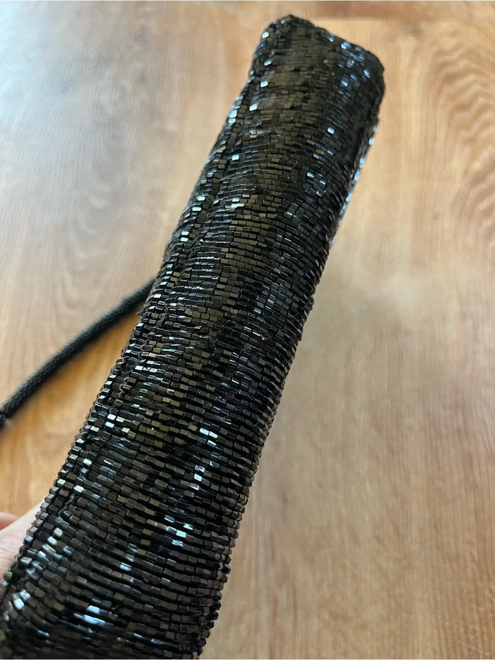 Black Beaded Evening Shoulder Bag